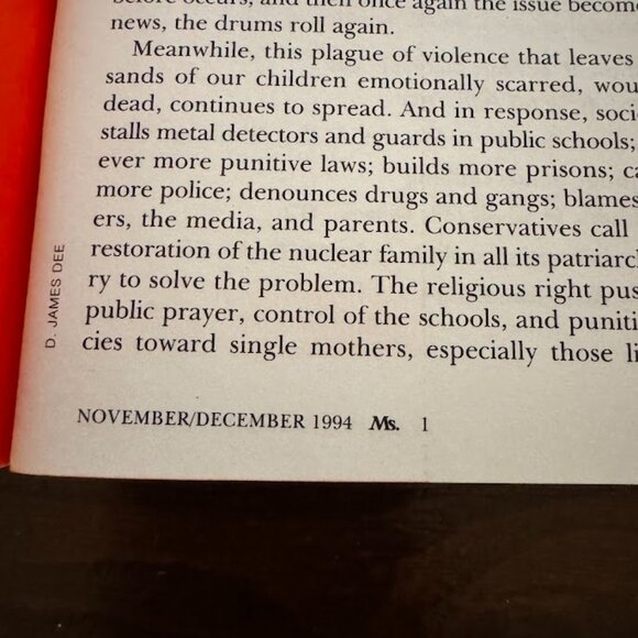 MS. MAGAZINE NOV DEC 1994 KRISTA ABSALON BREAST SELF EXAM SCI-FI WOMEN FEMINISM - Picture 2 of 2